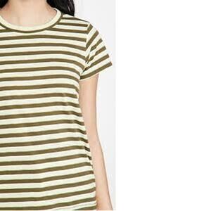 Rag & Bone The Slub Striped Tee Green Crew Neck XS NEW NWT